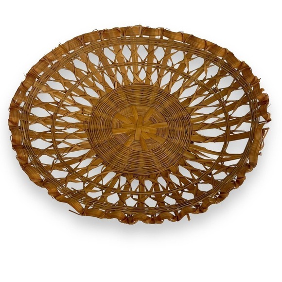 Vintage Other - Vintage Oval Boho Wicker Woven Basket